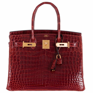 Hermès Birkin 30 Rouge H Niloticus Crocodile Gold Hardware