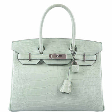 Hermès Birkin 30 Vert D'Eau Matte Alligator Palladium Hardware