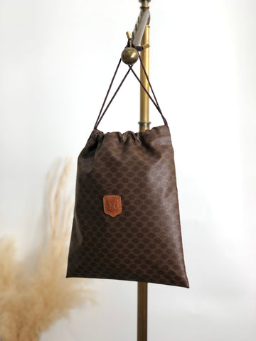 CELINE  Drawstring Small Handbag Pouch Brown New 1:1 2fz5x8