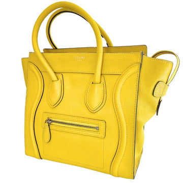 CELINE Handbag 167793 leather yellow Micro shopper Luggage Women New 1:1