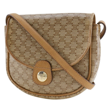 CELINE Shoulder Bag PVC, Leather beige Macadam Old Celine Pochette Women New 1:1