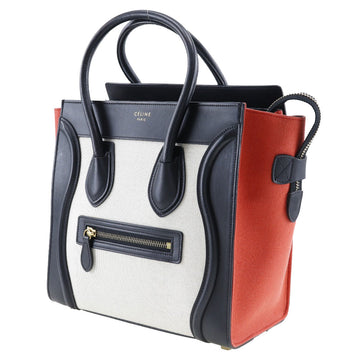 CELINE Handbag 167792 Calfskin, Canvas black Tricolor Micro shopper Luggage Women New 1:1