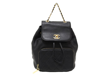 Top Quality Chanel Black Caviar Leather Business Affinity Backpack