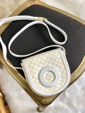 CELINE Macadam Circle logo Crossbody Mini Shoulderbag White New 1:1 Old Celine tzzh38