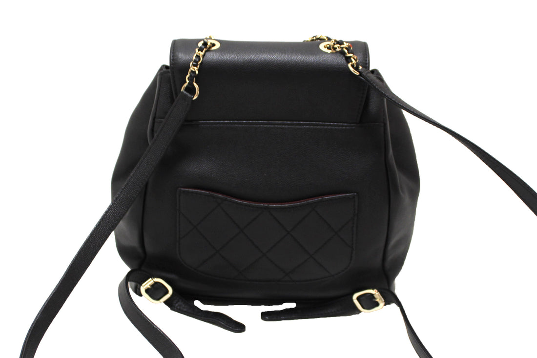 Top Quality Chanel Black Caviar Leather Business Affinity Backpack