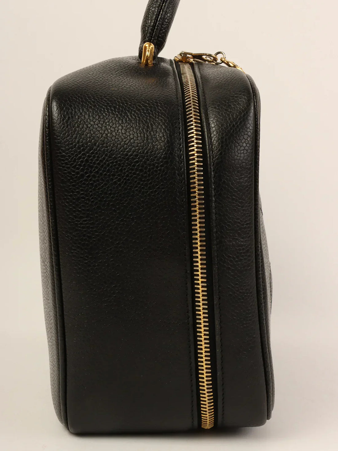Top Quality Chanel Around 1997 Made Caviar Skin Cc Mark Stitch 2Way Vanity Black