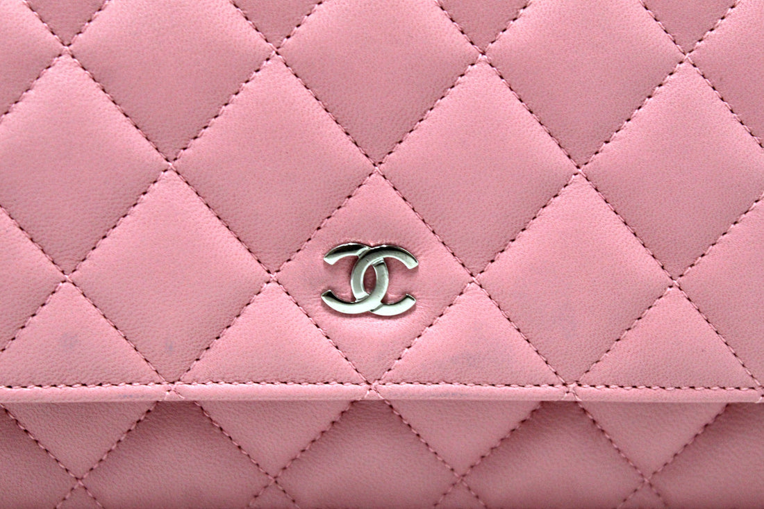Top Quality Chanel Pink Quilted Lambskin Leather Wallet On Chain WOC Messenger Bag
