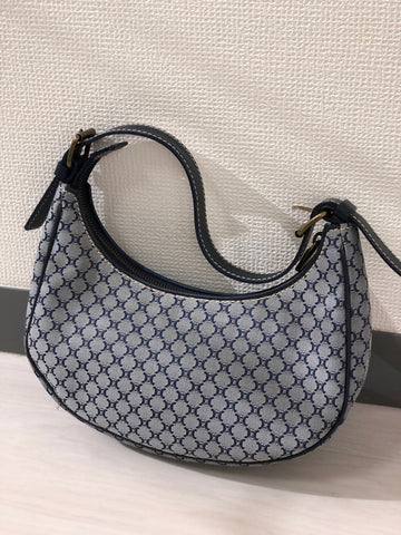 CELINE  Triomphe Pattern Handbag Hobobag Navy New 1:1 Old Celine xeda2r