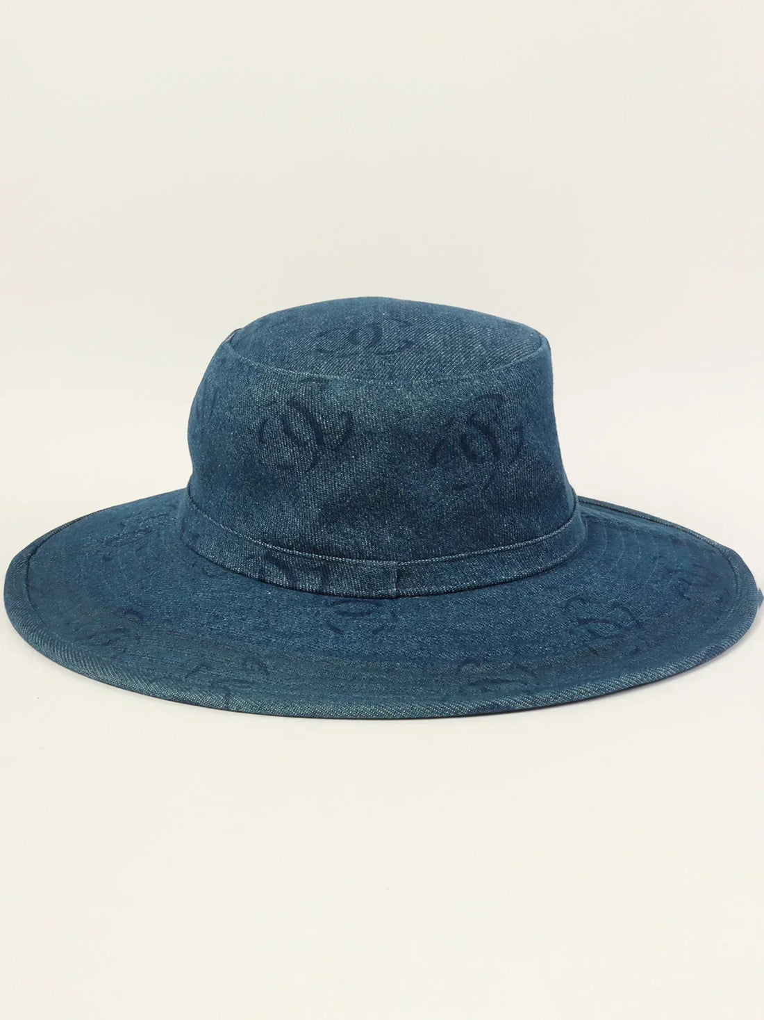 Top Quality Chanel 2002 Made Cc Mark Print Denim Hat Indigo