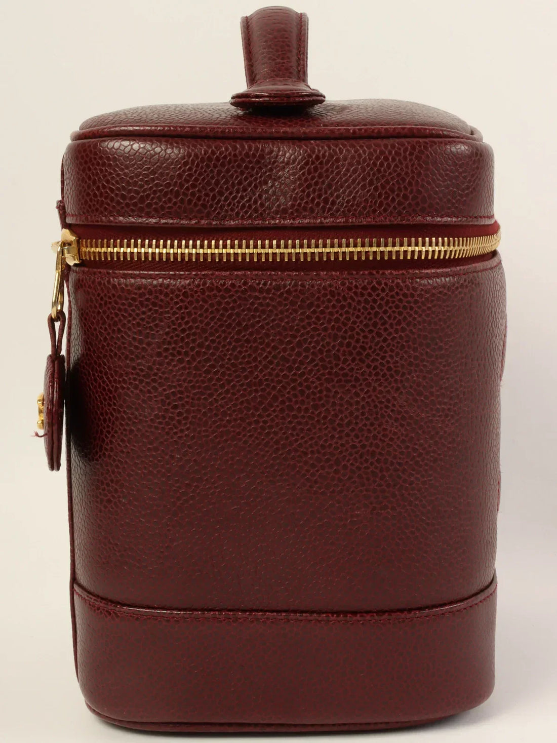 Top Quality Chanel Around 1992 Made Caviar Skin Cc Mark Stitch Vanity Bordeaux