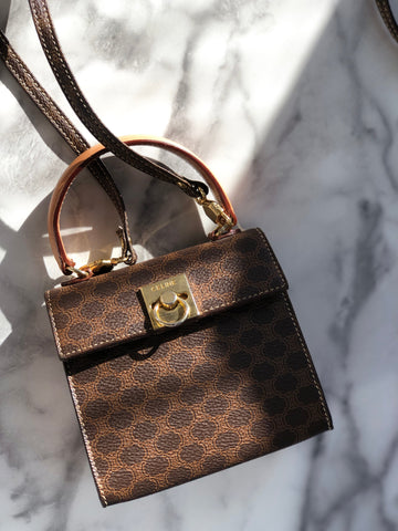 CELINE Macadam Gancini Two-way Handbag Shoulder bag Brown New 1:1 sasmug