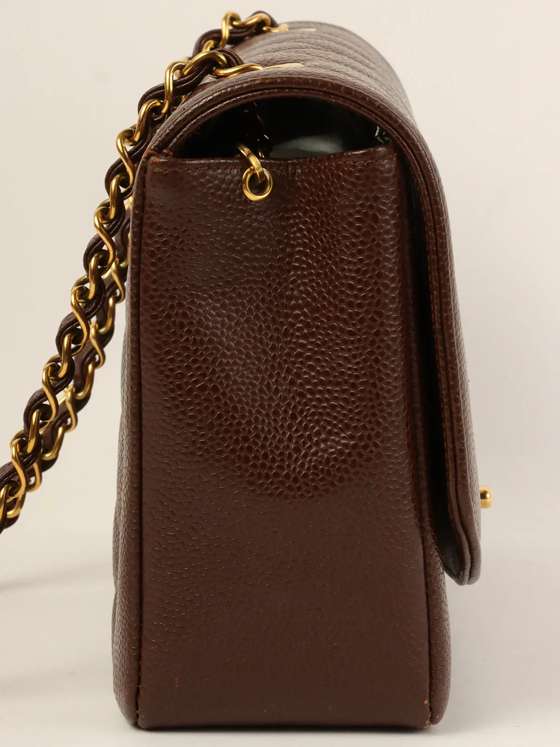 Top Quality Chanel Around 1995 Made Caviar Skin Diana New Chain Bag 25Cm Brown