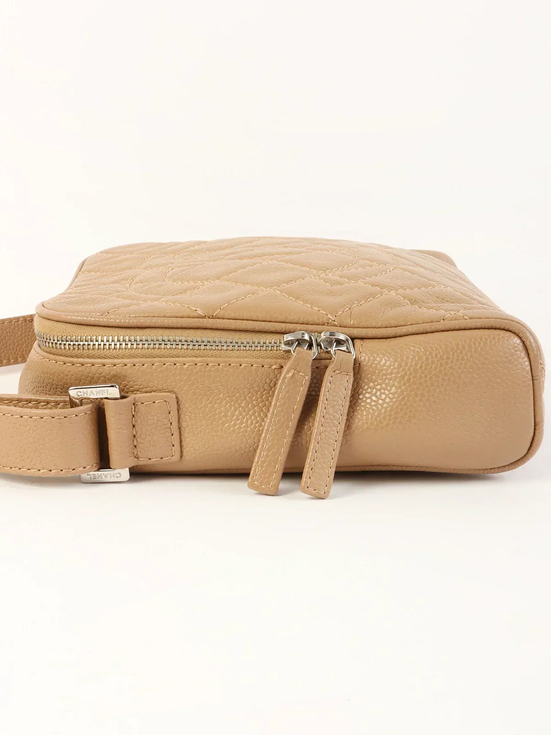 Top Quality Chanel Around 2007 Made Caviar Skin Cc Mark Stitch Shoulder Bag Beige