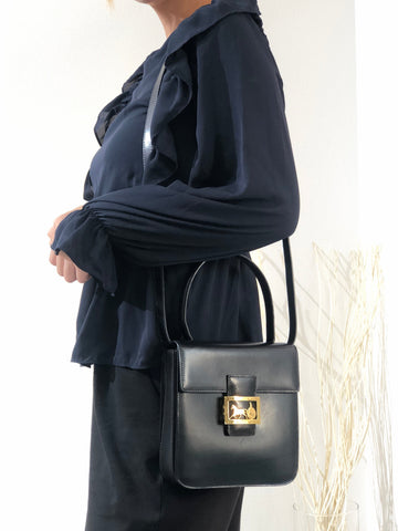CELINE Horse carriage Two-way Top Handle Handbag Crossbody Shoulder bag Black New 1:1 Old celine y8hzsk