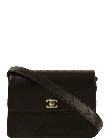 Top Quality Chanel Around 1998 Made Turn-Lock Shoulder Bag Black