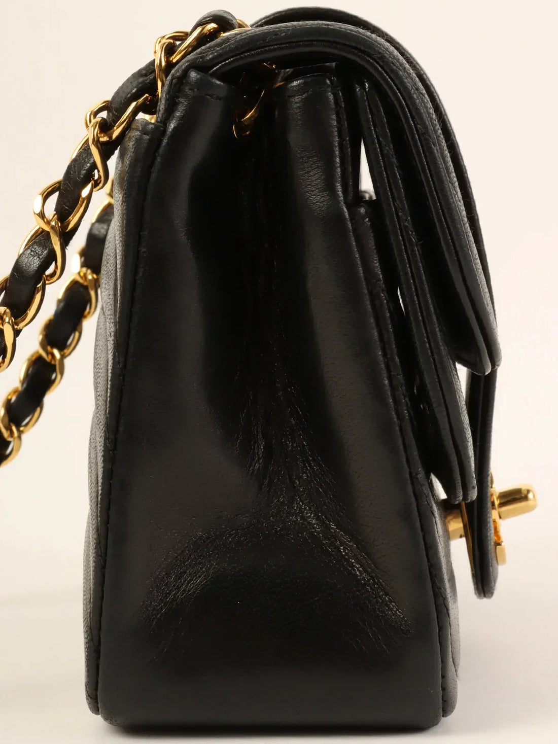 Top Quality Chanel Around 1992 Made Turn-Lock Shoulder Bag Mini Black
