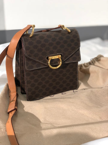 CELINE Macadam Gancini Double Flap Mini bag Shoulder bag Brown New 1:1 Old CELINE s5ygdx