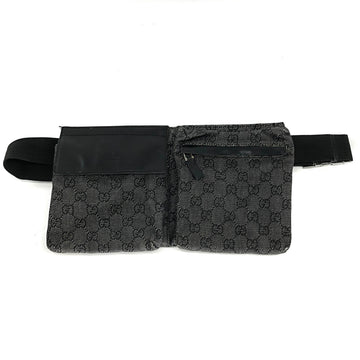 Gucci Black GG Monogram Print Belt Fanny Pack Bum Bag