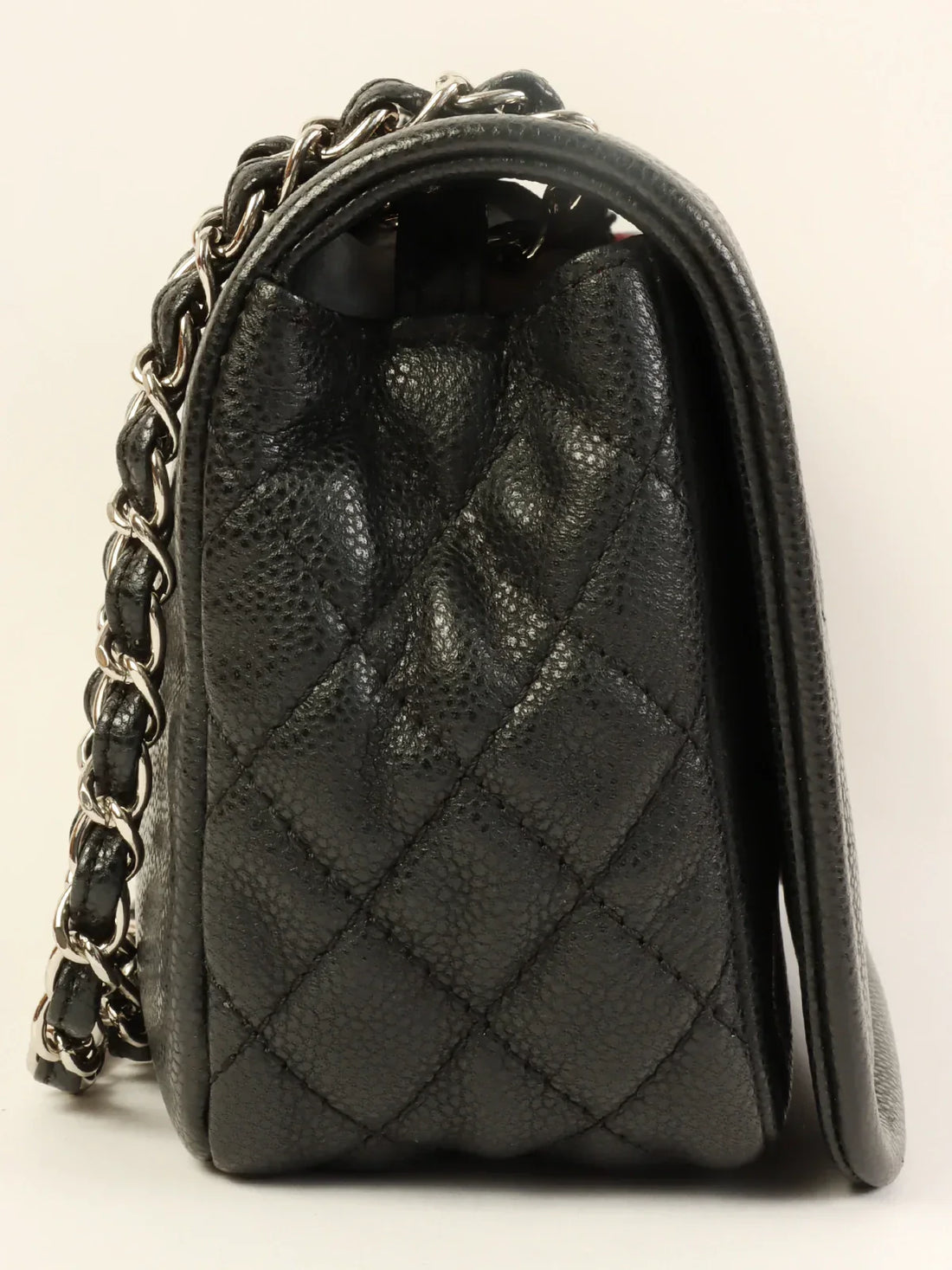 Top Quality Chanel Around 2009 Made Caviar Skin Cc Mark Stitch Chain Bag Black