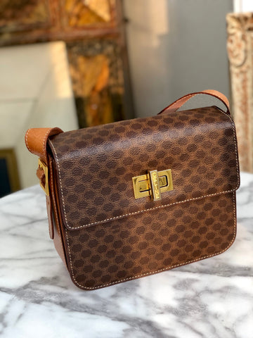 CELINE Macadam Turn lock Crossbody Shoulder bag Brown New 1:1 Old CELINE 3rrk6a