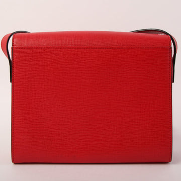 Celine Circle Logo Plate Shoulder Bag Red