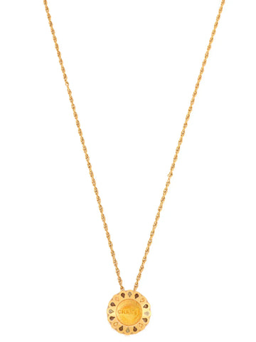 Top Quality Chanel 1999 Made Round Teardrop Design Logo Necklace Gold/Multi