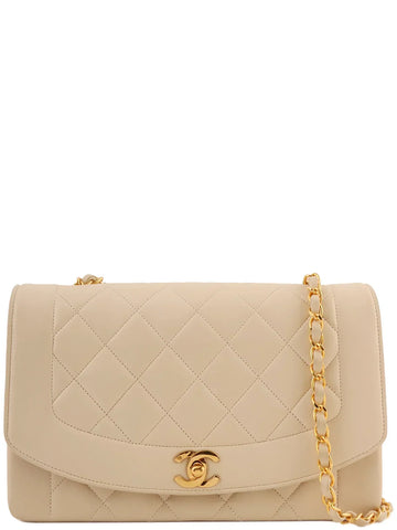 Top Quality Chanel Around 1992 Made Diana New Chain Bag 25Cm Ivory