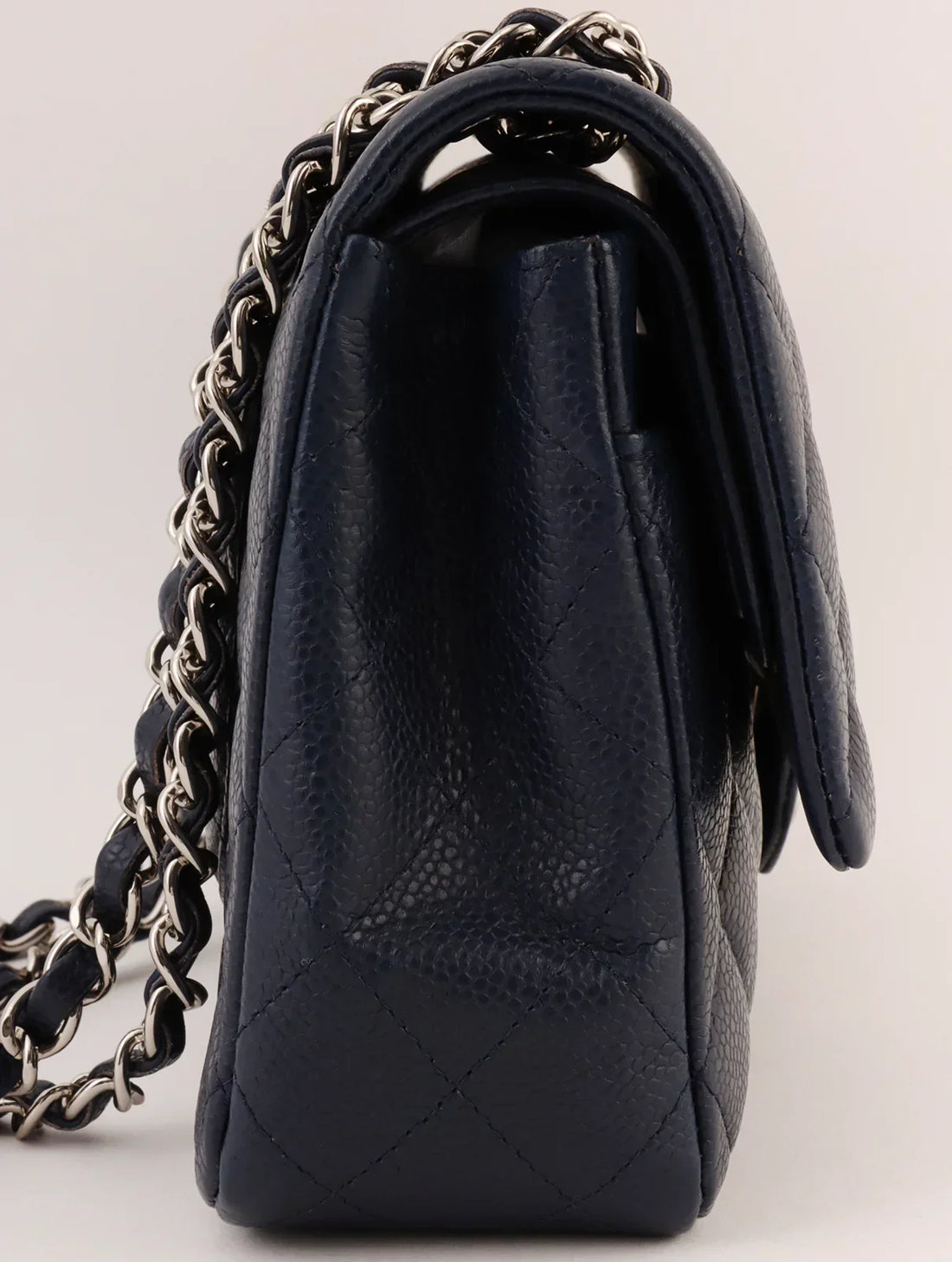 Top Quality Chanel Around 2014 Made Caviar Skin Classic New Chain Bag 25Cm Navy
