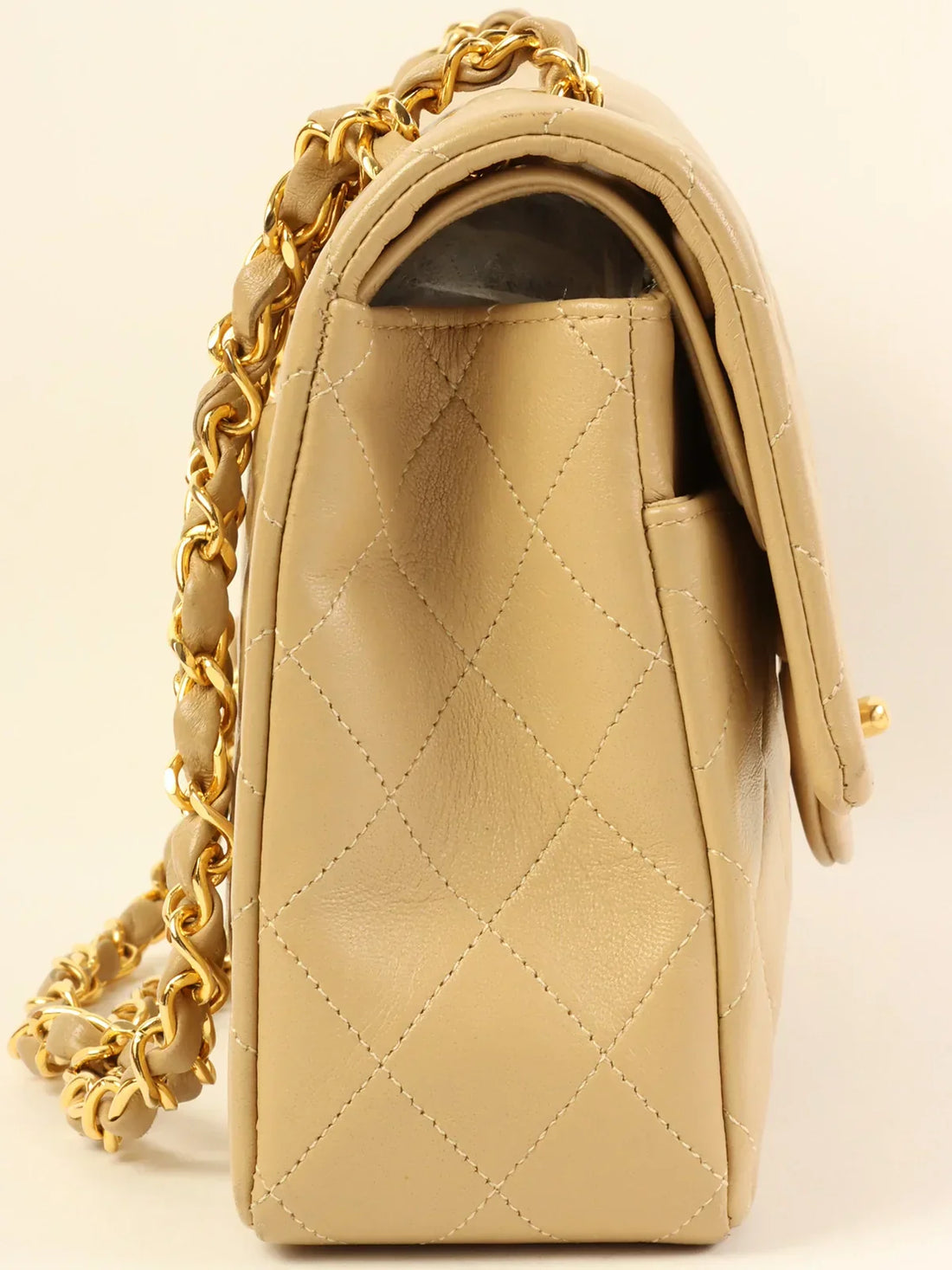 Top Quality Chanel Around 1990 Made Classic New Chain Bag 25Cm Beige