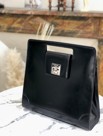 CELINE Gancini Cutout handle Handbag Black New 1:1 Old Celine sccjv8