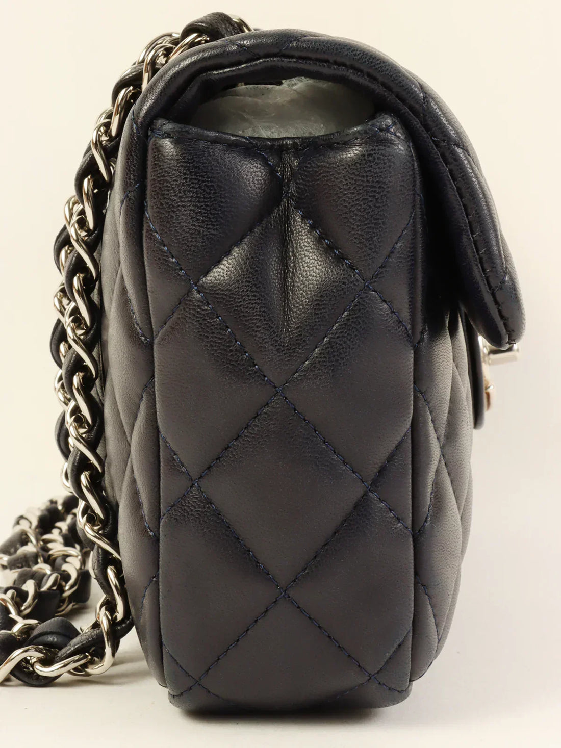 Top Quality Chanel Around 2008 Made East West Classic New Chain Bag Navy