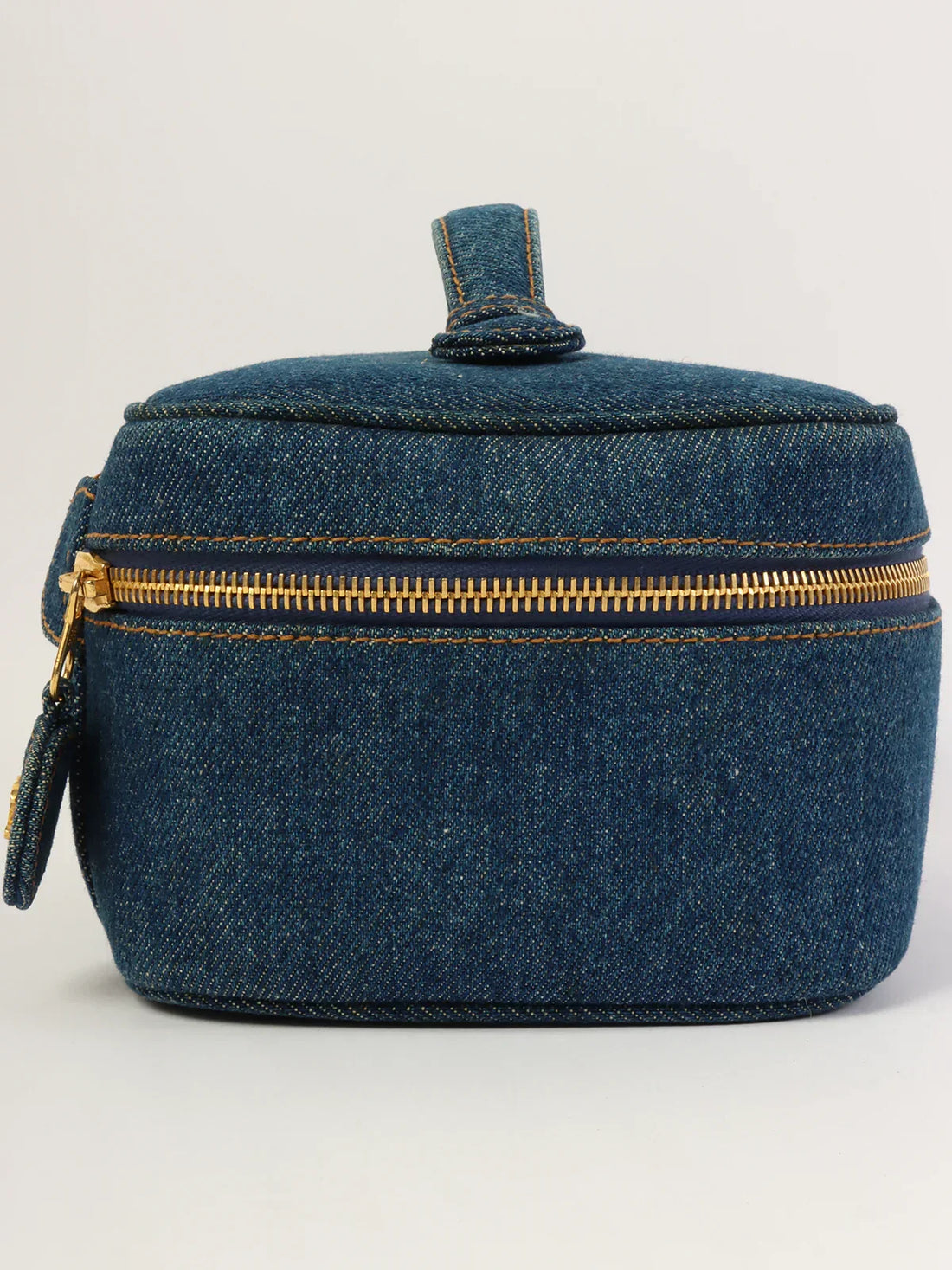 Top Quality Chanel Around 1997 Made Denim Cc Mark Stitch Vanity Indigo