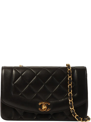 Top Quality Chanel Around 1992 Made Diana New Chain Bag 22Cm Black