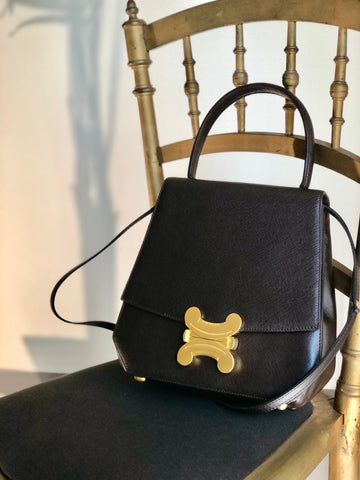 CELINE Triomphe Leather 2way shoulder bag Brown New 1:1 Old Celine wne7kc