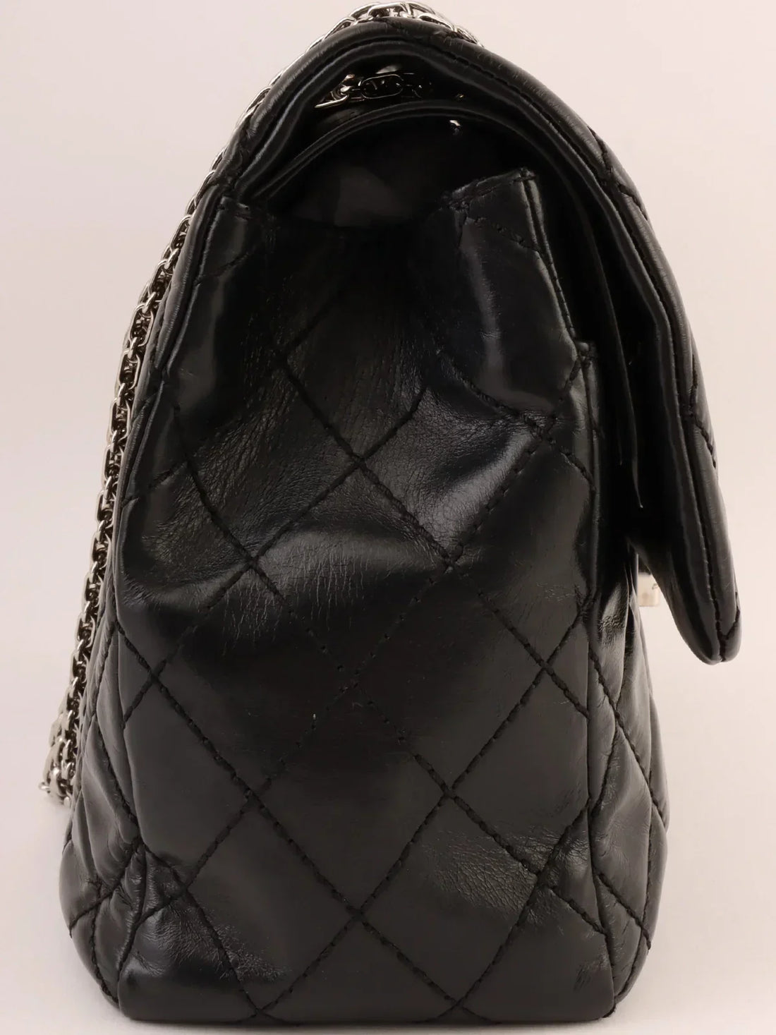 Top Quality Chanel Around 2008 Made 2.55 Chain Shoulder Bag Black