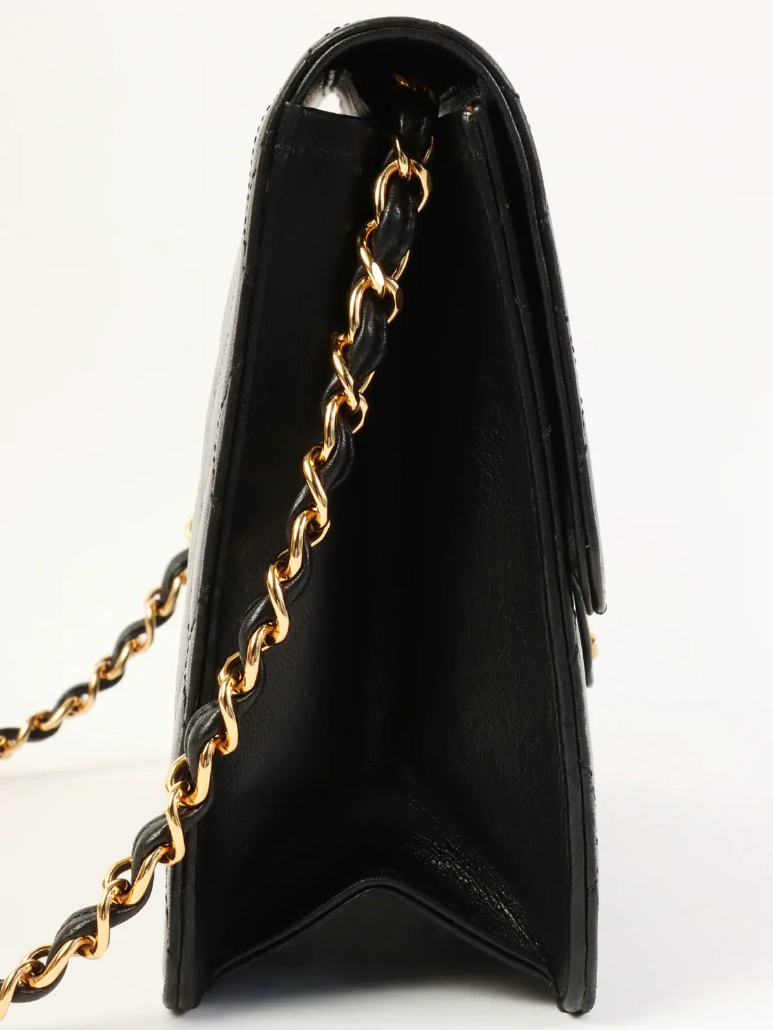 Top Quality Chanel Around 1998 Made Straight New Cc Mark Plate Chain Bag Black
