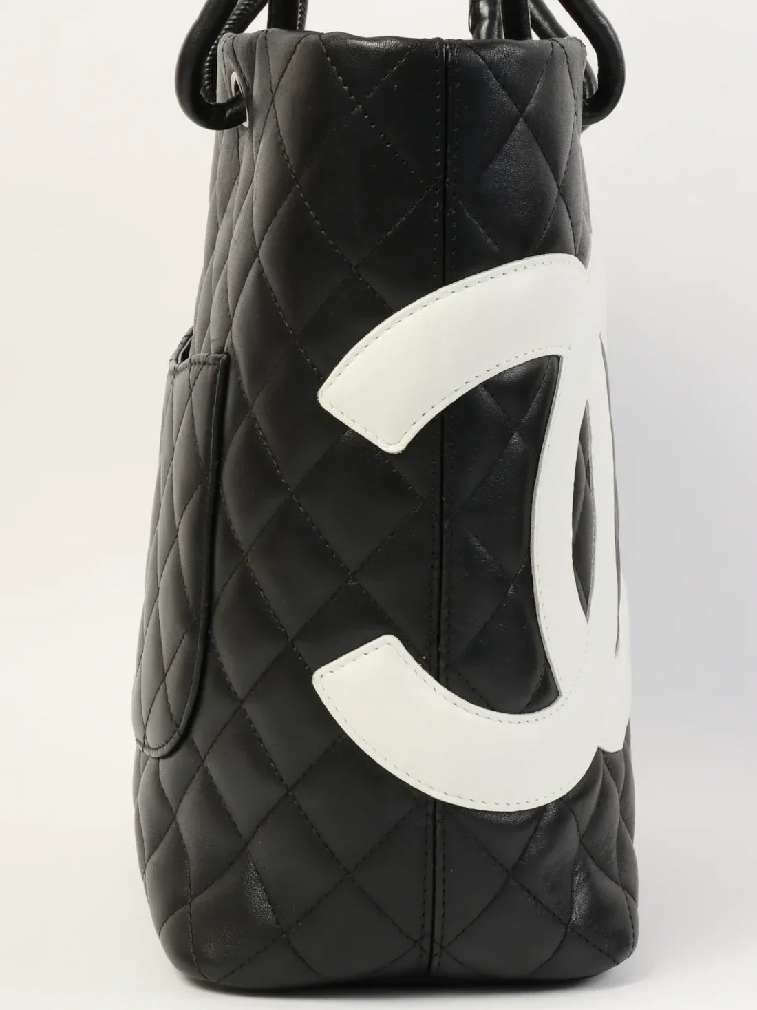 Top Quality Chanel Around 2004 Made Cambon Tote Bag Black/White