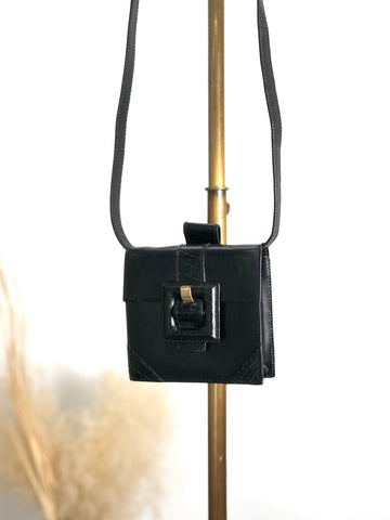 CELINE Front Buckle Leather Shoulder bag Black New 1:1 m4ezj3