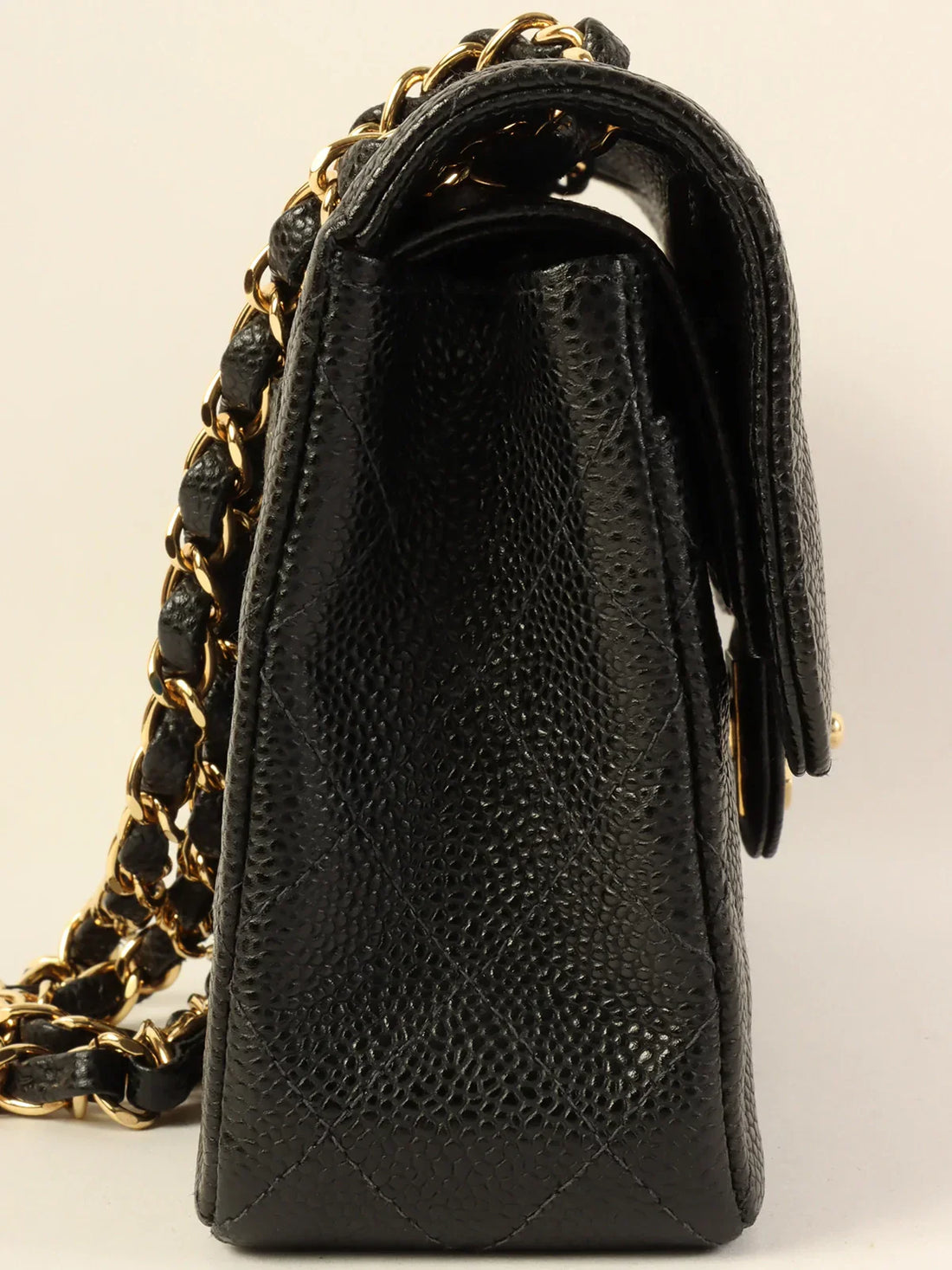 Top Quality Chanel Around 2003 Made Caviar Skin Classic New Chain Bag 23Cm Black