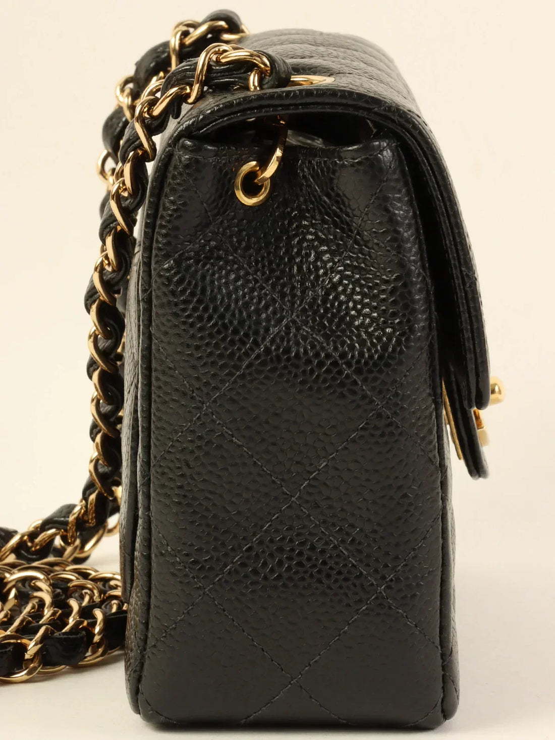 Top Quality Chanel Around 2003 Made Caviar Skin Classic New Chain Bag Mini Black