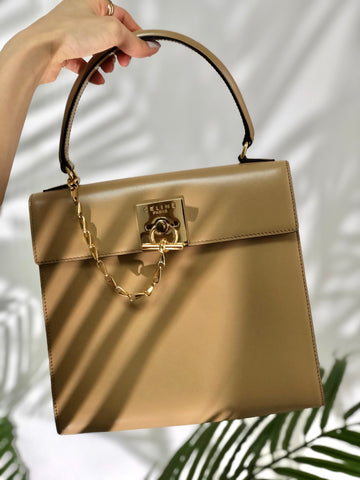 CELINE Toggle Clasp Chain Handbag Beige New 1:1 Old Celine mg644i