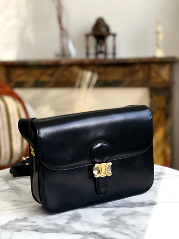 CELINE Triomphe Crossbody Shoulderbag Black New 1:1 Old CELINE m4hg6t