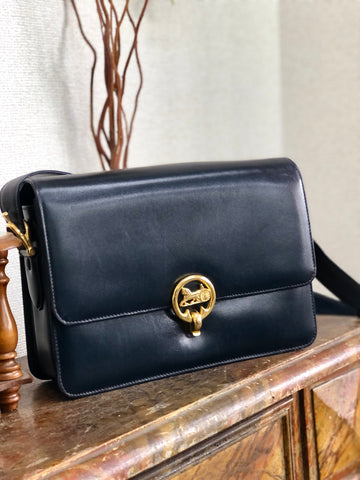 CELINE Horse carriage Circle logo Shoulderbag Navy New 1:1 Old CELINE r36c45