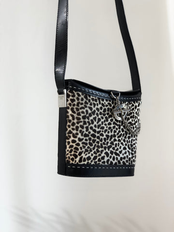 CELINE Unborn calf Dalmatian pattern Mantel Shoulder bag Black New 1:1 Old CELINE dn7e23