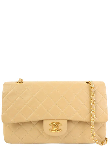 Top Quality Chanel Around 1990 Made Classic New Chain Bag 25Cm Beige