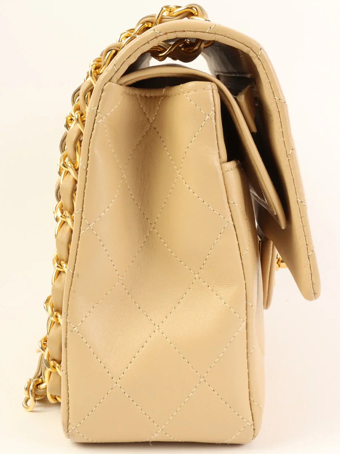 Top Quality Chanel Around 1990 Made Classic New Chain Bag 25Cm Beige