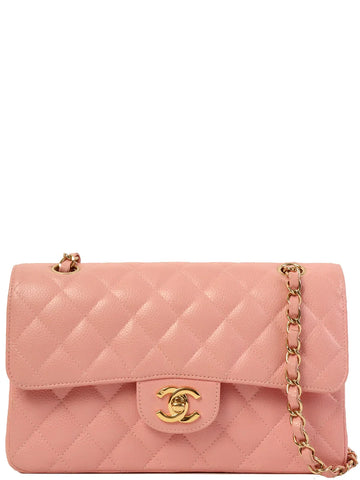 Top Quality Chanel Around 2003 Made Caviar Skin Classic New Chain Bag 23Cm Pink