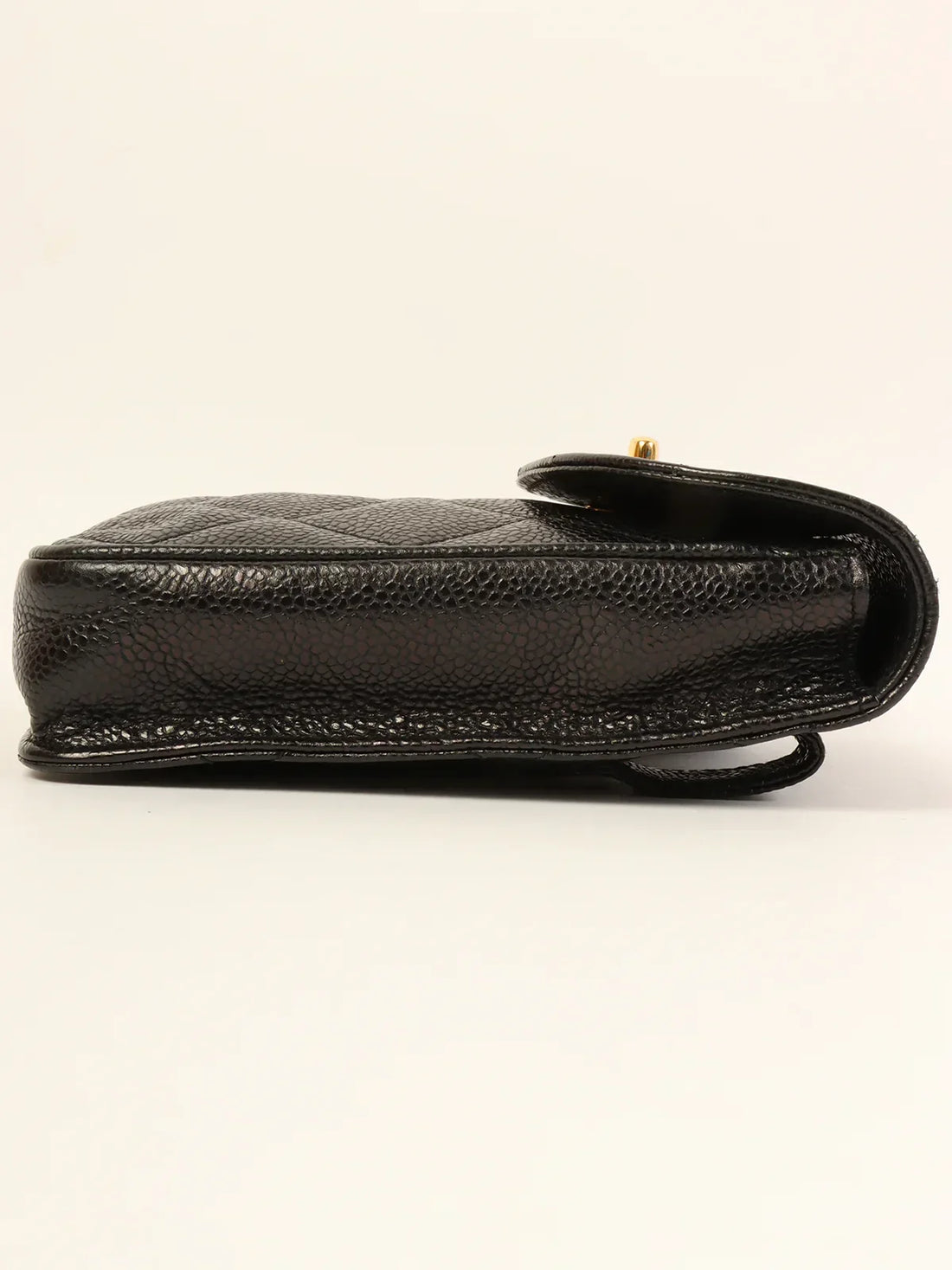 Top Quality Chanel Around 1995 Made Caviar Skin Turn-Lock Waist Bag Black
