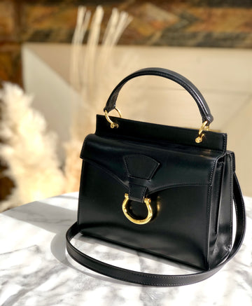CELINE Horsebit Double face Handbag Shoulder bag Black New 1:1 Old Celine ainh7x
