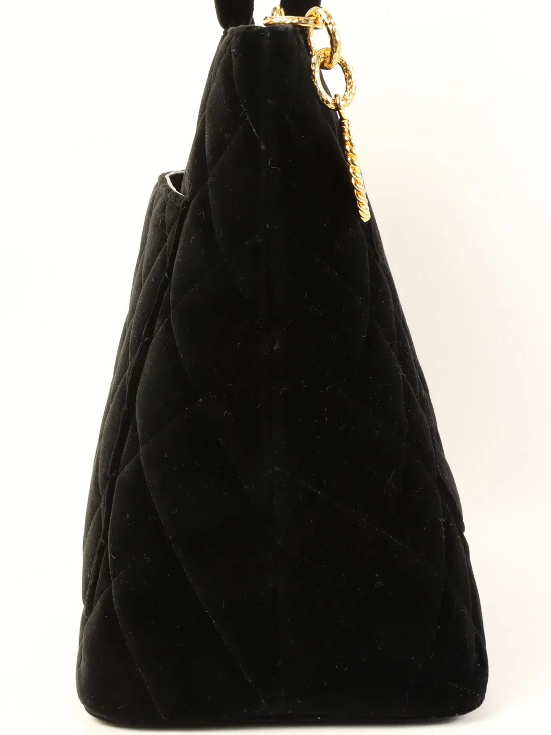 Top Quality Chanel Around 1998 Made Velvet Cc Mark Stitch Revival Tote Bag Black